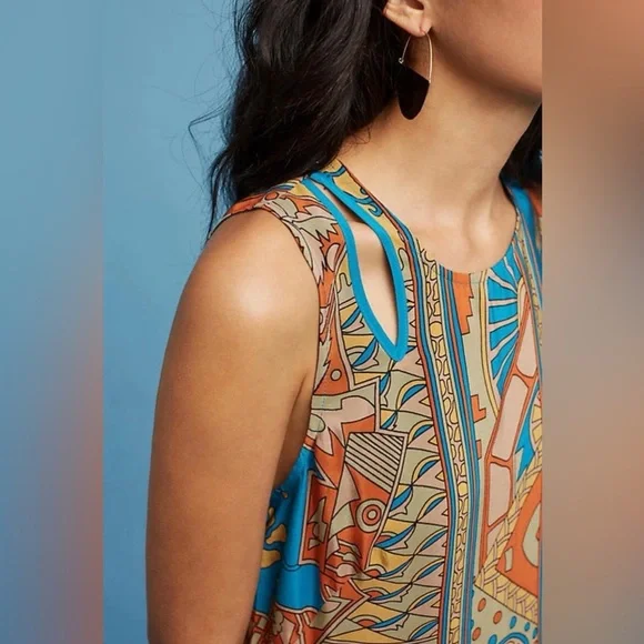 ANTHROPOLOGIE AKEMI + KIN Tanvi 100% Silk Column Dress Sz 4 - Picture 2 of 12